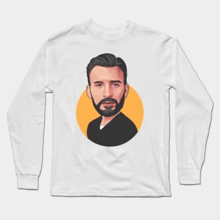 Chris Evans Portrait Long Sleeve T-Shirt